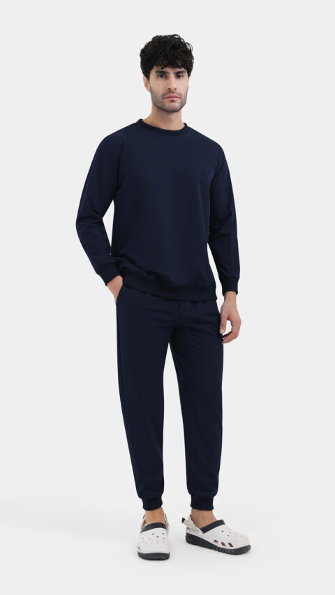 طقم سكرب - أزرق كحلي بأكمام طويلة