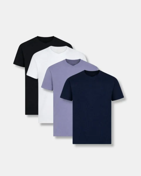 قطن عضوي بياقة على شكل حرف V